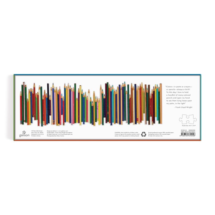 Frank Lloyd Wright Colored Pencils Shaped 1000 Piece Panoramic Jigsaw Puzzle