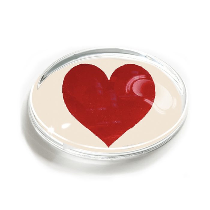 I Heart You Crystal Oval Paperweight