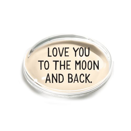 Love You To The Moon Crystal Oval Paperweight