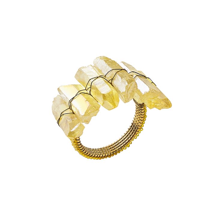 Radiant Napkin Ring in Yellow, Set of 4