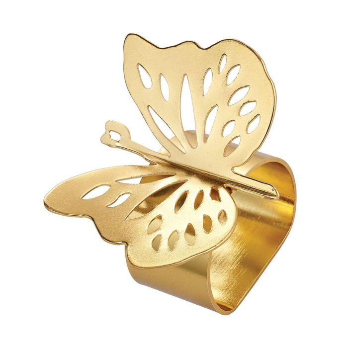 Papillion Gold Napkin Rings- Set of 4
