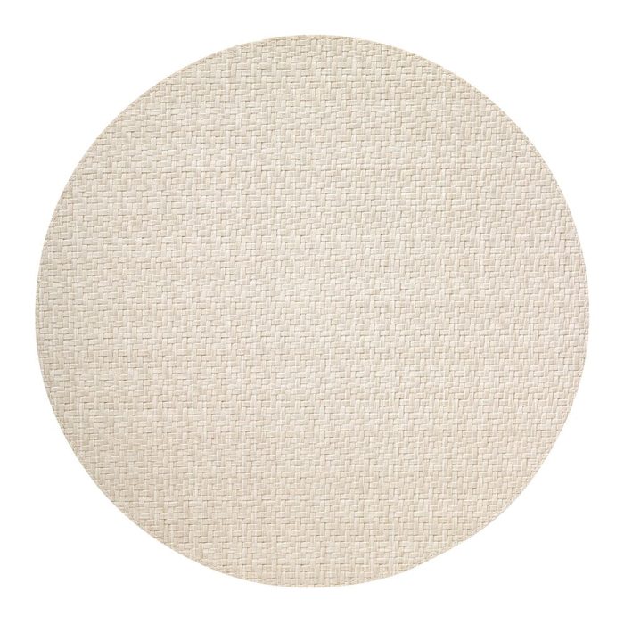 Easy Care Wicker Cream Round Placemat - Set of 2