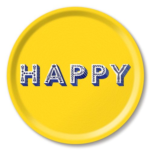 Word Tray - Round - Happy