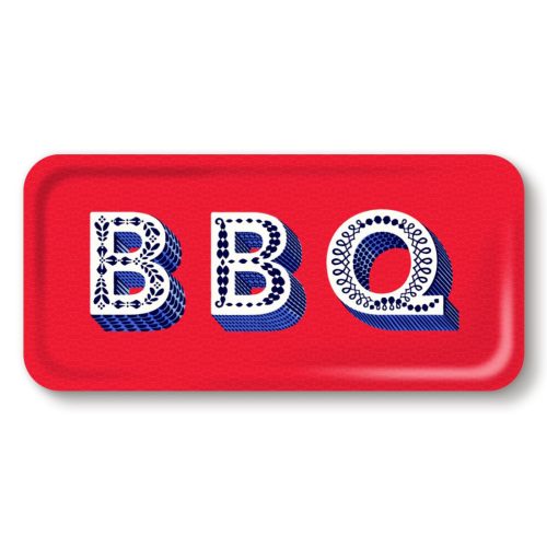 Word Tray - Rectangle - Red - BBQ