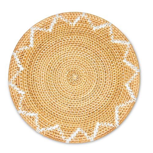 ZigZag Rattan White Placemats - Set of 2