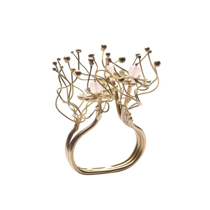 Flora Blush and Gold Napkin Ring - Set of 4
