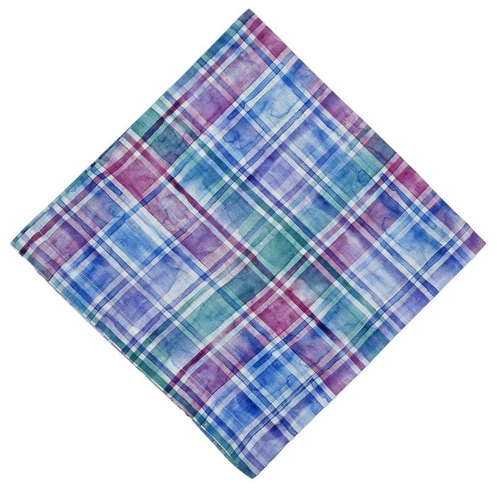 Tie Dye Check Blue Napkin - Set of 2