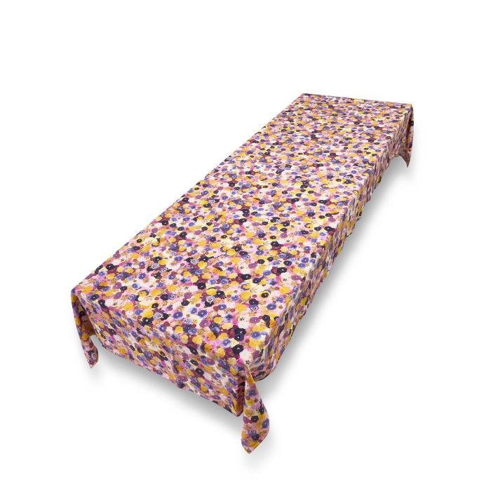 Le Marché aux Fleurs Linen in Multicolours Tablecloth 65″ x 118″