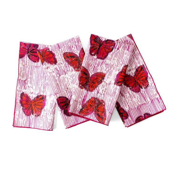 Hunt Slonem-Pretty in Pink Butterflies-Set of 2