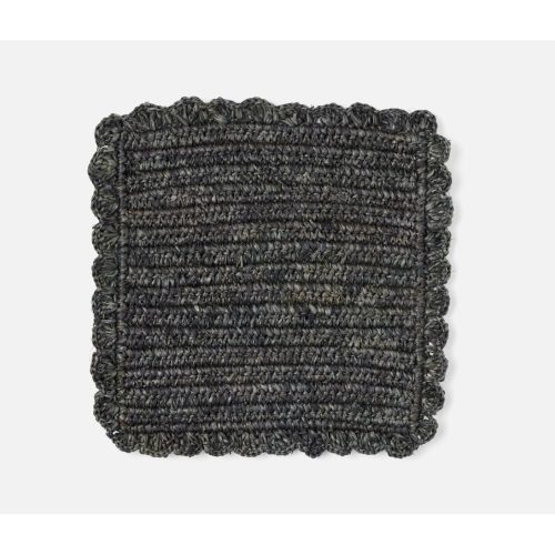 Amelia Charcoal Square Placemat - Set of 2