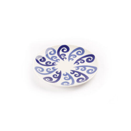 Themis-Z Athenee Two Tone Blue Peacock Dessert Plate-Set of 2