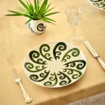 Themis-Z Athenee Two Tone Green Peacock Dinner Plate