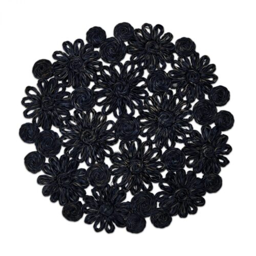 Floral Abaca Navy Placemats - Set of 4