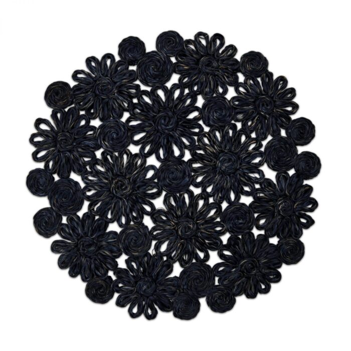 Floral Abaca Navy Placemats - Set of 4