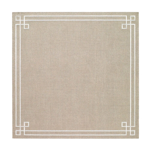 Bodrum Linens Links Square Oatmeal/White Placemat - Set of 4