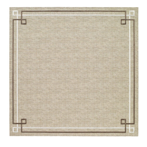 Bodrum Linens Links Square Beige/Taupe Placemat - Set of 4
