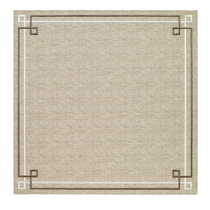 Bodrum Linens Links Square Beige/Taupe Placemat - Set of 4
