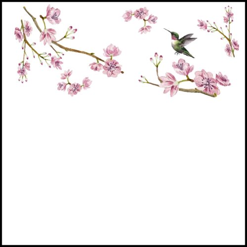 Blossom Fantasia White Note Cards With Acrylic Holder
