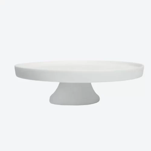 Classical Footed Cake Stand Large - White Swirl