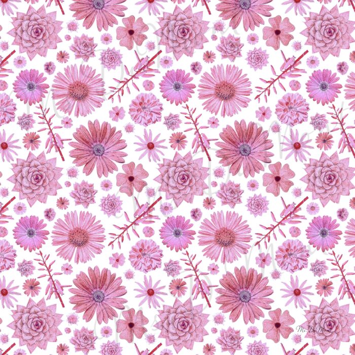 Botanical Daisy Cotton Candy ~ Linen Napkin