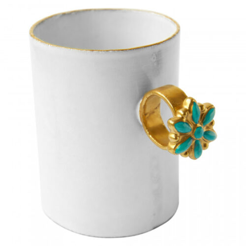 Astier De Villatte Turquoise Flower Ring Cup
