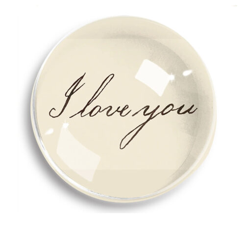 Ben's Garden - I Love You Script Crystal Dome Paperweight
