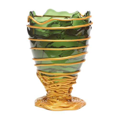 Corsi Design - Pompitu II Vase - Bottle Green, Matt Gold
