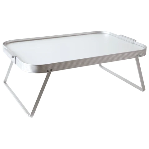 Kaymet Trays - Anodized Aluminum Lap Tray - Ceppo and Silver