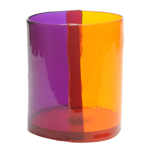 Corsi Design - Two Lines Vase - Clear Purple, Clear Orange