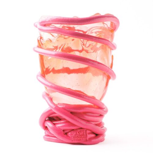 Corsi Design - Pompitu I Vase - Clear Light Ruby And Matt Fuchsia