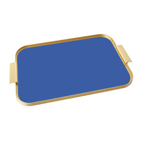 Kaymet Trays - Anodized Aluminum Tray - Blue and Gold