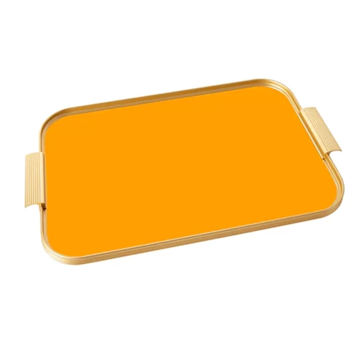 Kaymet Trays - Anodized Aluminum Tray - Orange and Gold