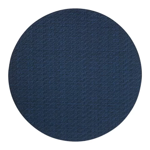 Bodrum Linens Easy Care Wicker Round Navy Placemat - Set of 4