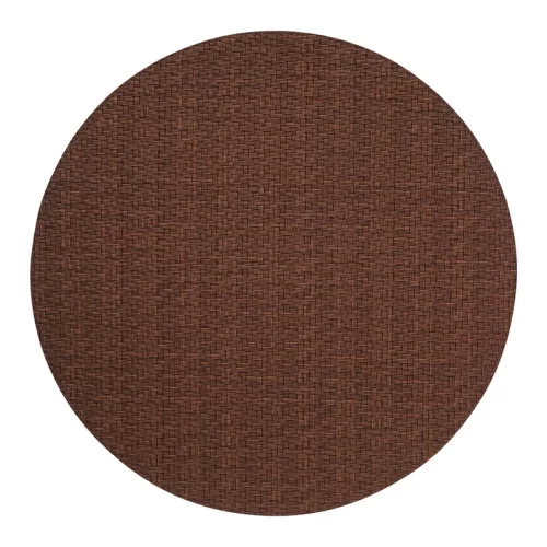 Bodrum Linens Easy Care Wicker Round Chocolate Placemat - Set of 4