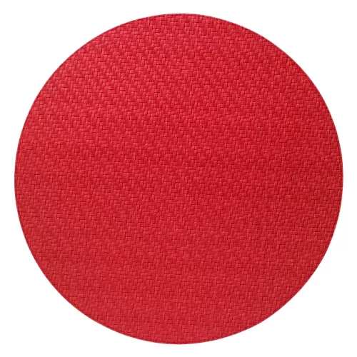Bodrum Linens Easy Care Wicker Round Tomato Placemat - Set of 4